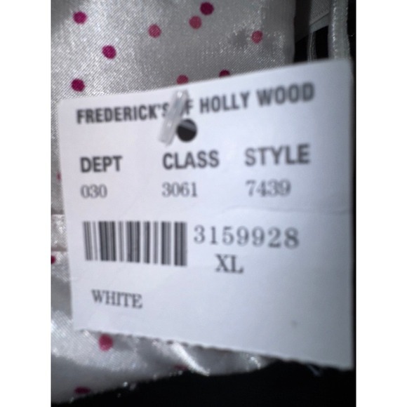 Fredericks of Hollywood NWT white corset bra AND skirt thong set XL - Picture 7 of 12